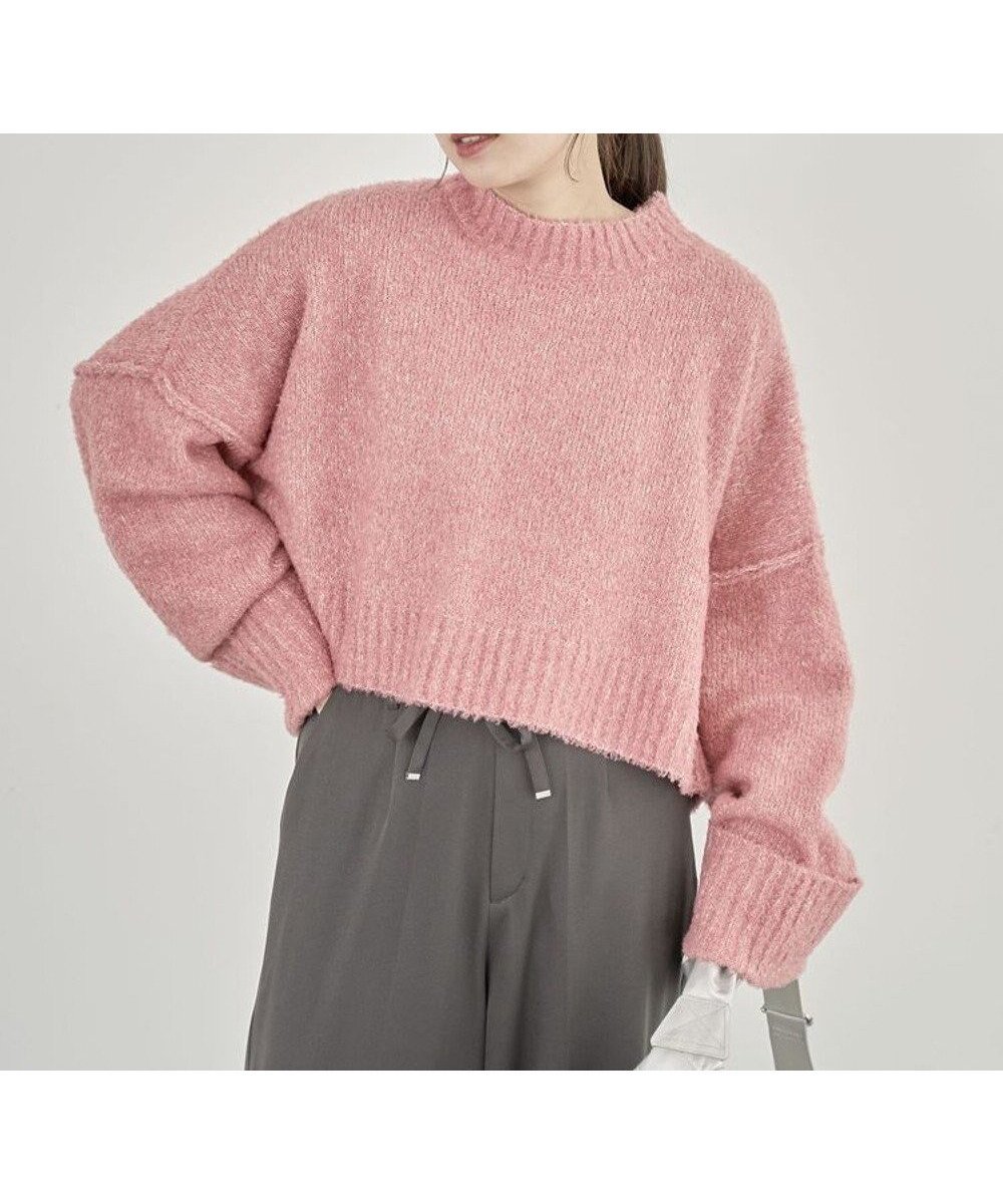 【グリーンパークス/Green Parks】の・Petit Fleur ブークレワイドニット インテリア・キッズ・メンズ・レディースファッション・服の通販 founy(ファニー) 　ファッション　Fashion　レディースファッション　Fashion for Women　トップス・カットソー　Cut & Sew Tops　ニット　Knit Tops & Sweaters　おすすめ　Recommended / Our Picks　ショルダー　Shoulder, Shoulder Strap　セーター　Sweater, Knitwear　ドロップ　Drop Shoulder, Dropped Style　バランス　Balance, Style Balance　ポケット　Pocket, Pocket Detail　ワイド　Wide, Wide Fit　A/W・秋冬　Autumn/Winter　Pink|ID: prp329100004398205 ipo3291000000033531086