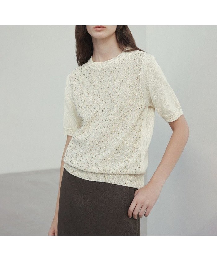 【ベイジ,/BEIGE,】の【洗える】FENNEL / コットンスパンコール半袖ニット インテリア・キッズ・メンズ・レディースファッション・服の通販 founy(ファニー) https://founy.com/ ファッション Fashion レディースファッション Ladies' Fashion Online トップス・カットソー Tops/Tshirt ニット Knit Tops アンサンブル Ensemble カーディガン Cardigan コンパクト Compact シンプル Simple スパンコール Sequins セーター Sweater ロング Long ワイド Wide エレガント 上品 Elegant 今季 This Season 半袖 Short Sleeve 夏 Summer 春 Spring S/S・春夏 Ss・Spring/Summer 洗える Washable |ID: prp329100004398421 ipo3291000000032675424