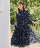 【ティアクラッセ/Tiaclasse】の【新色追加・洗える】花柄フリルドレープワンピース ダークネイビー|ID: prp329100004398443 ipo3291000000031936353