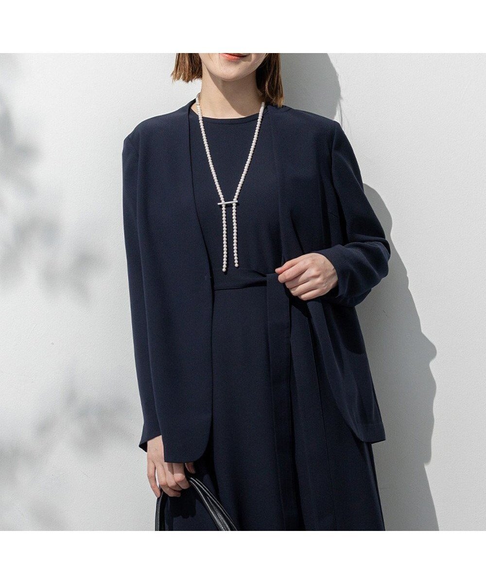 【23区/NIJYUSANKU】の【洗える/吸水速乾/UVカット/接触冷感】ストレッチジョーゼット ノーカラー ジャケット インテリア・キッズ・メンズ・レディースファッション・服の通販 founy(ファニー) 　ファッション　Fashion　レディースファッション　WOMEN　アウター　Coat Outerwear　ジャケット　Jackets　ノーカラージャケット　No Collar Leather Jackets　インナー　Inner　洗える　Washable　吸水　Water Absorption　ジャケット　Jacket　ジョーゼット　Georgette　ストレッチ　Stretch　バランス　Balance　A/W・秋冬　Aw・Autumn/Winter・Fw・Fall-Winter　S/S・春夏　Ss・Spring/Summer　おすすめ　Recommend　夏　Summer　エレガント 上品　Elegant　ビジネス 仕事 通勤　Business　ネイビー系|ID: prp329100004398506 ipo3291000000032021651