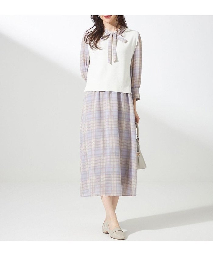 【エニィ スィス/any SiS】の【2SET】ニットジレワンピース セット インテリア・キッズ・メンズ・レディースファッション・服の通販 founy(ファニー) https://founy.com/ ファッション Fashion レディースファッション Fashion for Women アウター Coat / Outerwear Collection 春 Spring シアー Sheer, See-Through スリーブ Sleeve, Long Sleeve / Short Sleeve セットアップ Set-Up, Coordinated Outfit チェック Check, Plaid, Tartan フィット Fit, Slim Fit フレア Flare, Flared プリント Print, Printed Pattern リボン Ribbon, Bow ループ Loop, Loop Knit S/S・春夏 SS, Spring/Summer, Warm Season 夏 Summer エレガント 上品 Elegant |ID: prp329100004398602 ipo3291000000034355359