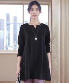 【ティアクラッセ/Tiaclasse】の【洗える】キーネックバックツイストポンチチュニックブラウス ブラック|ID: prp329100004398763 ipo3291000000031720044