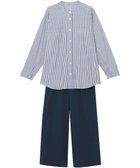 【ワコール 睡眠科学/wacoal suimin】のパジャマ 長袖 長ズボン 綿混(本体) レディース YDX509 睡眠科学/ワコール 人気、トレンドファッション・服の通販 founy(ファニー) ファッション Fashion レディースファッション Fashion for Women トップス・カットソー Cut & Sew Tops スタイリッシュ Stylish, Fashionable ストライプ Stripe, Striped Pattern パジャマ Pajamas, Sleepwear パターン Pattern, Design Print ボトム Bottoms, Lower Wear 無地 Plain, Solid Color 長袖 Long Sleeve, Full Sleeve thumbnail ブルー|ID: prp329100004399002 ipo3291000000033440786