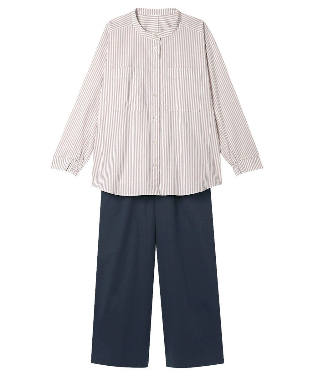 【ワコール 睡眠科学/wacoal suimin】のパジャマ 長袖 長ズボン 綿混(本体) ここちよく眠れる 寝返りしやすい レディース YDX509 睡眠科学/ワコール 人気、トレンドファッション・服の通販 founy(ファニー) 　ファッション　Fashion　レディースファッション　Fashion for Women　トップス・カットソー　Cut & Sew Tops　スタイリッシュ　Stylish, Fashionable　ストライプ　Stripe, Striped Pattern　パジャマ　Pajamas, Sleepwear　パターン　Pattern, Design Print　ボトム　Bottoms, Lower Wear　無地　Plain, Solid Color　長袖　Long Sleeve, Full Sleeve　 other-1|ID: prp329100004399002 ipo3291000000033617879