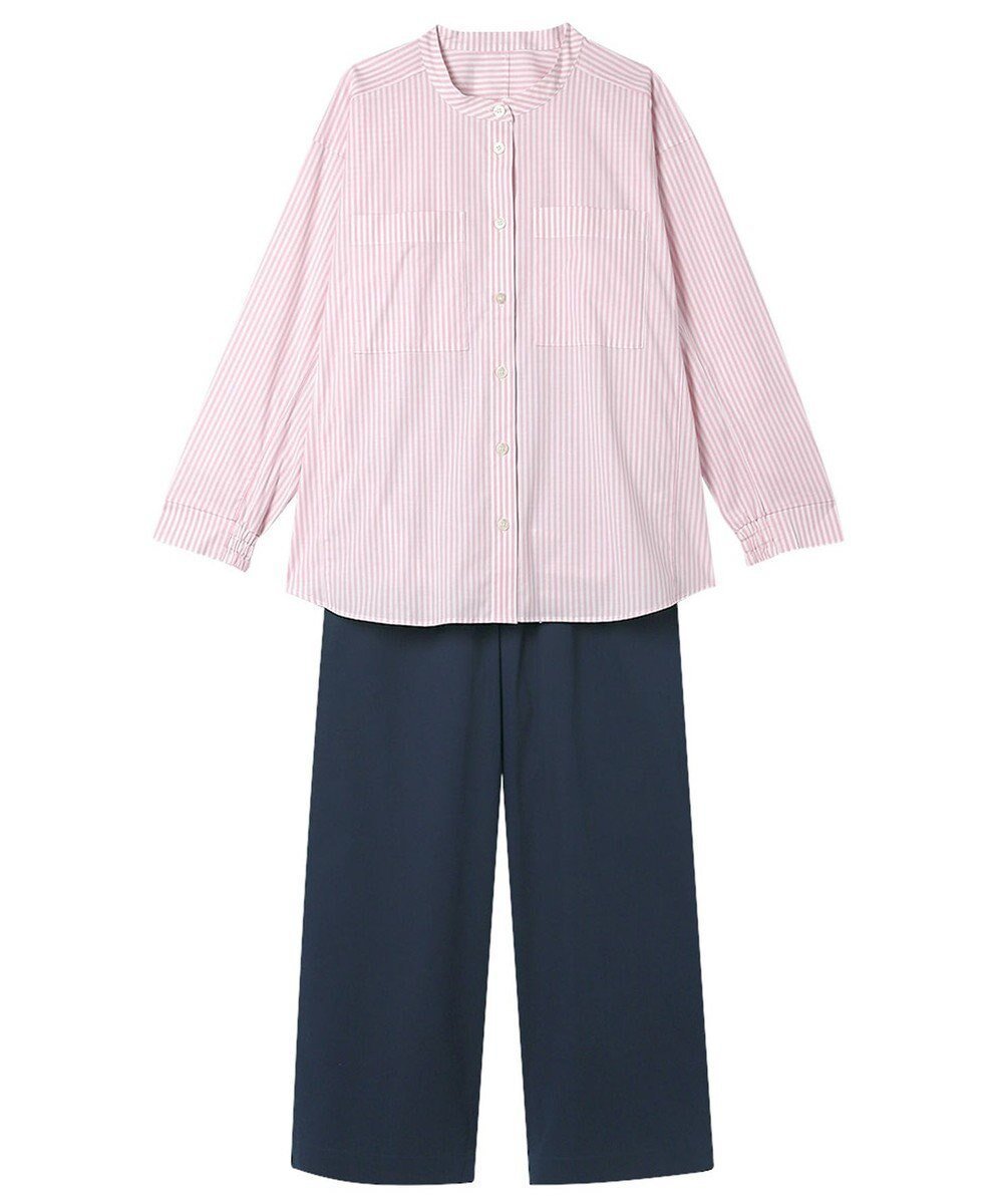 【ワコール 睡眠科学/wacoal suimin】のパジャマ 長袖 長ズボン 綿混(本体) ここちよく眠れる 寝返りしやすい レディース YDX509 睡眠科学/ワコール インテリア・キッズ・メンズ・レディースファッション・服の通販 founy(ファニー) 　ファッション　Fashion　レディースファッション　Fashion for Women　トップス・カットソー　Cut & Sew Tops　スタイリッシュ　Stylish, Fashionable　ストライプ　Stripe, Striped Pattern　パジャマ　Pajamas, Sleepwear　パターン　Pattern, Design Print　ボトム　Bottoms, Lower Wear　無地　Plain, Solid Color　長袖　Long Sleeve, Full Sleeve　ピンク|ID: prp329100004399002 ipo3291000000033617882