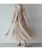 【エニィ スィス/any SiS】の【スタイリストコラボ】ジレ×ラメチュールスカート セットアップ 人気、トレンドファッション・服の通販 founy(ファニー) ファッション Fashion レディースファッション WOMEN アウター Coat Outerwear セットアップ Setup スカート Skirt インナー Inner 秋 Autumn/Fall ギャザー Gather セットアップ Set Up チュール Tulle トレンド Trend バランス Balance フレア Flare ペプラム Peplum マキシ Maxi A/W・秋冬 Aw・Autumn/Winter・Fw・Fall-Winter おすすめ Recommend 夏 Summer thumbnail ベージュ|ID: prp329100004399382 ipo3291000000030880456