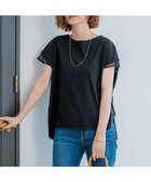 【23区/NIJYUSANKU】の【洗える】スムースコンビジャージー フレンチスリーブ カットソー ブラック|ID: prp329100004399510 ipo3291000000033022170
