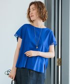 【23区/NIJYUSANKU】の【洗える】スムースコンビジャージー フレンチスリーブ カットソー ロイヤルブルー|ID: prp329100004399510 ipo3291000000033022172