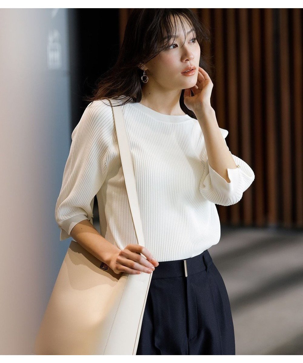 【エニィ スィス/any SiS】の【UVカット・洗える】コクーンスリーブ プルオーバー 人気、トレンドファッション・服の通販 founy(ファニー) 　ファッション　Fashion　レディースファッション　Fashion for Women　トップス・カットソー　Cut & Sew Tops　ニット　Knit Tops & Sweaters　カジュアルプルオーバー・ニットトップス　Pullovers & Knit Tops / Casual Pullovers　ストレッチ　Stretch, Stretchy Fabric　スリット　Slit, Slit Detail　セーター　Sweater, Knitwear　フェミニン　Feminine, Girly　再入荷　Restock / Back in Stock　夏　Summer　新作・新入荷　New Arrivals / New In　春　Spring　S/S・春夏　SS, Spring/Summer, Warm Season　洗える　Machine Washable　 other-1|ID: prp329100004399699 ipo3291000000032710877