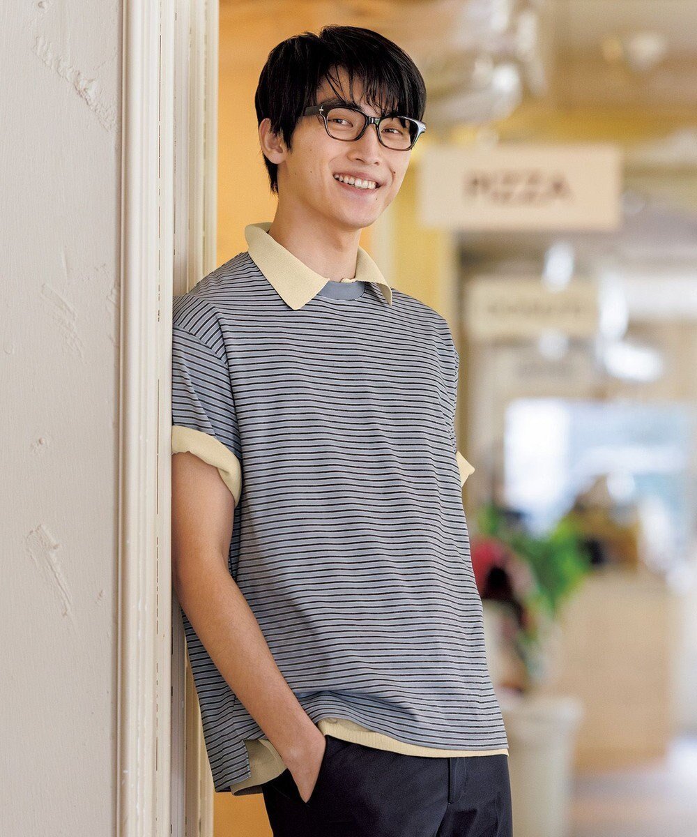 【アンフィーロ/UNFILO / MEN】の【ストレッチ/接触冷感/UVケア】スマート ストレッチ ワイドTEE インテリア・キッズ・メンズ・レディースファッション・服の通販 founy(ファニー) 　ファッション　Fashion　メンズファッション　MEN　トップス・カットソー　Tops/Tshirt/Men　シャツ　Shirts　春　Spring　カットソー　Cut And Sew　シルケット　Mercerization　ストレッチ　Stretch　スマート　Smart　スリーブ　Sleeve　定番　Standard　ベーシック　Basic　ボーダー　Border　半袖　Short Sleeve　ロング　Long　ワイド　Wide　S/S・春夏　Ss・Spring/Summer　夏　Summer　エレガント 上品　Elegant　ビジネス 仕事 通勤　Business　グレーボーダー|ID: prp329100004401035 ipo3291000000031143021