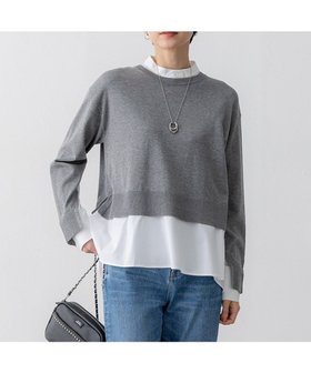 【23区/NIJYUSANKU】の【洗える】シャツ コンビネーション ニット 人気、トレンドファッション・服の通販 founy(ファニー) ファッション Fashion レディースファッション WOMEN トップス・カットソー Tops/Tshirt ニット Knit Tops シャツ/ブラウス Shirts/Blouses 春 Spring 洗える Washable ショート Short スリット Slit セーター Sweater トレンド Trend バランス Balance S/S・春夏 Ss・Spring/Summer 夏 Summer エレガント 上品 Elegant 2025年 2025 2025春夏・S/S Ss,Spring/Summer,2025 |ID:prp329100004401062