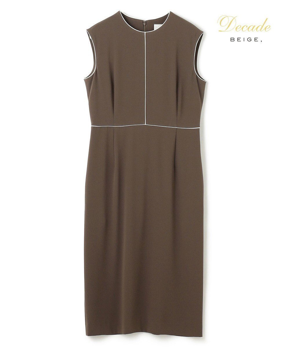 【ベイジ,/BEIGE,】のCINDY / クルーネックドレス インテリア・キッズ・メンズ・レディースファッション・服の通販 founy(ファニー) 　ファッション　Fashion　レディースファッション　WOMEN　ワンピース　Dress　ドレス　Party Dresses　ウォッシャブル　Washable　オケージョン　Occasion　サテン　Satin　ジャケット　Jacket　ストレッチ　Stretch　スーツ　Suit　セットアップ　Set Up　センター　Center　トリミング　Trimming　ドレス　Dress　人気　Popularity　パイピング　Piping　A/W・秋冬　Aw・Autumn/Winter・Fw・Fall-Winter　S/S・春夏　Ss・Spring/Summer　再入荷　Restock/Back In Stock/Re Arrival　おすすめ　Recommend　夏　Summer　エレガント 上品　Elegant　ビジネス 仕事 通勤　Business　Mocha×Ecru|ID: prp329100004401095 ipo3291000000031730718