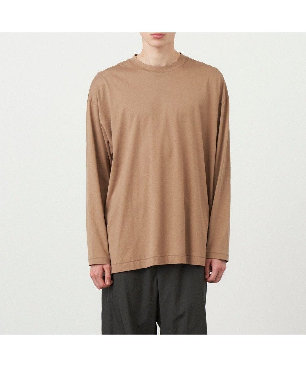 【エイトン/ATON】のSUVIN60/2 オーバーサイズ L/S Tシャツ - UNISEX インテリア・キッズ・メンズ・レディースファッション・服の通販 founy(ファニー) 　ファッション　Fashion　レディースファッション　Fashion for Women　トップス・カットソー　Cut & Sew Tops　シャツ・ブラウス・オフィスカジュアル　Elegant Blouses & Button-Ups　ロングTシャツ・Tシャツ　Longline T-Shirts & Tees　カットソー・ベーシックTシャツ　Cut-and-Sewn Tops / Stretch Tees & Basics　ユニセックス　Unisex, Genderless　インド　Indian Textile　カットソー　Cut and Sewn Top　スリーブ　Sleeve, Long Sleeve / Short Sleeve　ロング　Long, Long-Length　再入荷　Restock / Back in Stock　夏　Summer　定番　Standard, Basic Item　S/S・春夏　SS, Spring/Summer, Warm Season　A/W・秋冬　Autumn/Winter　CAMEL|ID: prp329100004401298 ipo3291000000033451514