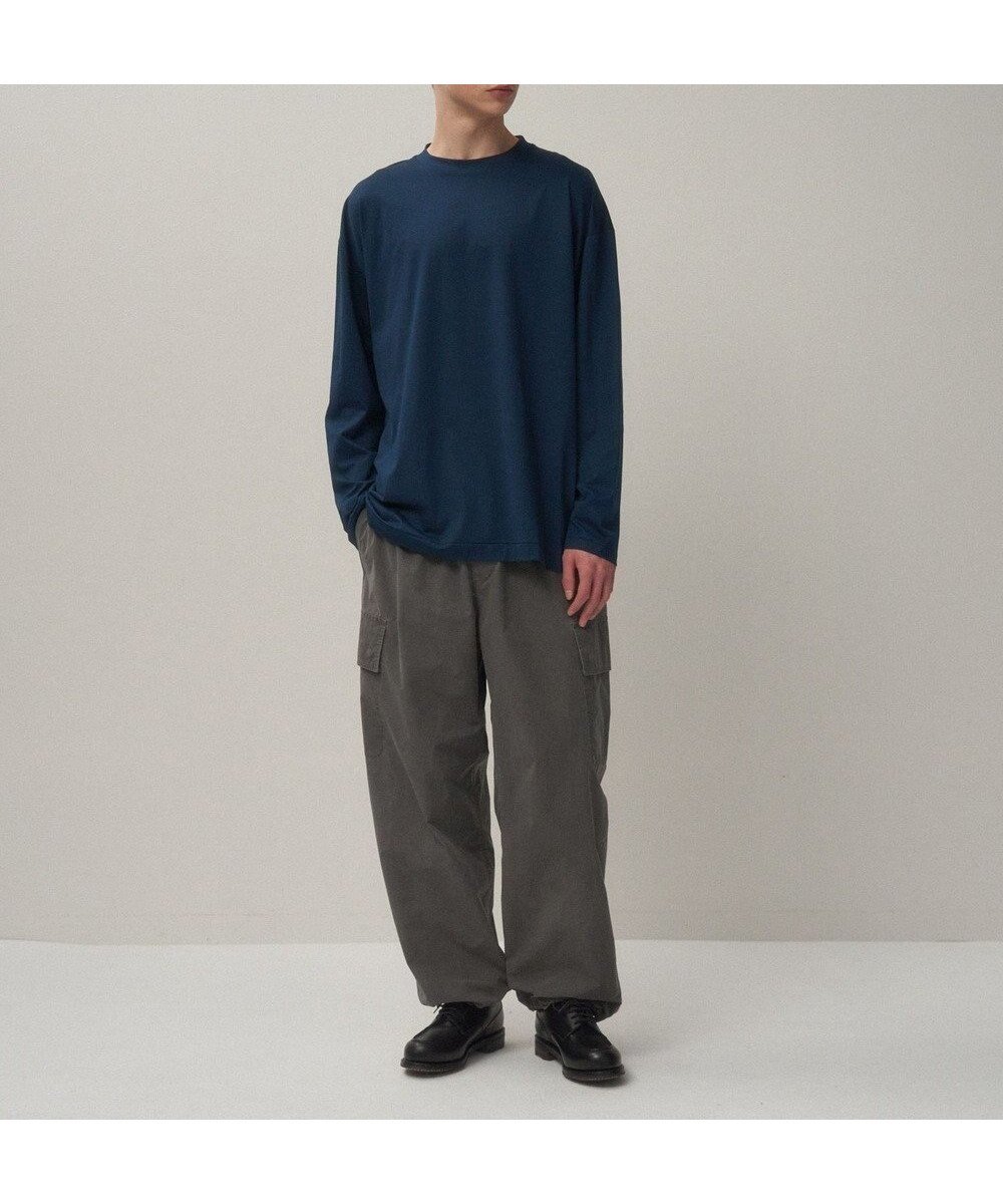 【エイトン/ATON】のSUVIN60/2 オーバーサイズ L/S Tシャツ - UNISEX インテリア・キッズ・メンズ・レディースファッション・服の通販 founy(ファニー) 　ファッション　Fashion　レディースファッション　Fashion for Women　トップス・カットソー　Cut & Sew Tops　シャツ・ブラウス・オフィスカジュアル　Elegant Blouses & Button-Ups　ロングTシャツ・Tシャツ　Longline T-Shirts & Tees　カットソー・ベーシックTシャツ　Cut-and-Sewn Tops / Stretch Tees & Basics　ユニセックス　Unisex, Genderless　インド　Indian Textile　カットソー　Cut and Sewn Top　スリーブ　Sleeve, Long Sleeve / Short Sleeve　ロング　Long, Long-Length　夏　Summer　定番　Standard, Basic Item　S/S・春夏　SS, Spring/Summer, Warm Season　A/W・秋冬　Autumn/Winter　BLUE|ID: prp329100004401298 ipo3291000000034528268