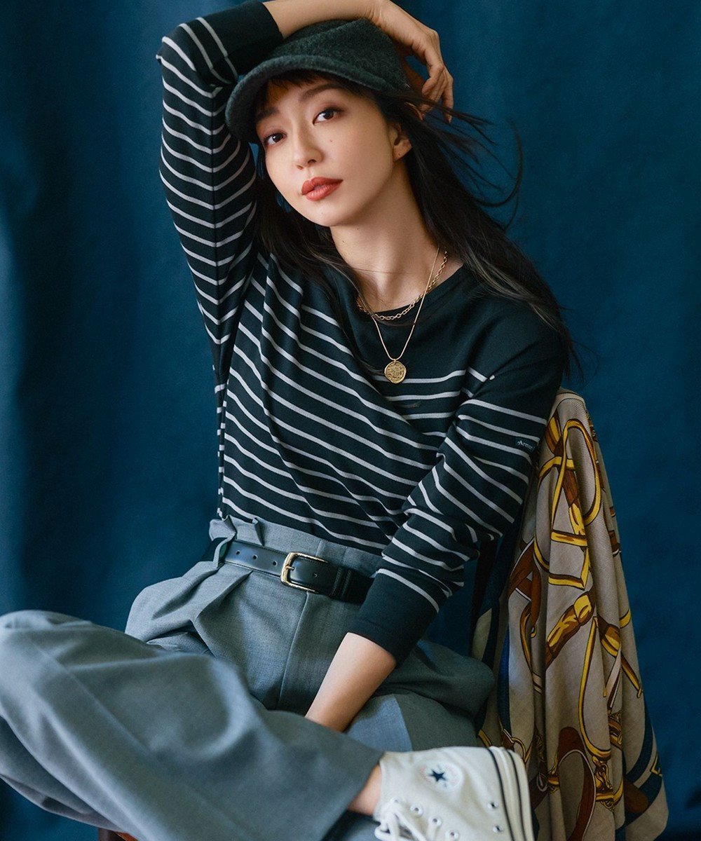 【23区/NIJYUSANKU】の【洗える】Armor-lux クロップドボーダー カットソー 人気、トレンドファッション・服の通販 founy(ファニー) 　ファッション　Fashion　レディースファッション　WOMEN　トップス・カットソー　Tops/Tshirt　シャツ/ブラウス　Shirts/Blouses　ロング / Tシャツ　T-Shirts　カットソー　Cut and Sewn　洗える　Washable　カットソー　Cut And Sew　クロップド　Cropped　ジャージー　Jersey　スリット　Slit　定番　Standard　人気　Popularity　バスク　Basque　フランス　France　ボーダー　Border　ワーク　Work　A/W・秋冬　Aw・Autumn/Winter・Fw・Fall-Winter　冬　Winter　2024年　2024　エレガント 上品　Elegant　2024-2025秋冬・A/W　Aw/Autumn/Winter/Fw/Fall/2024-2025　 other-1|ID: prp329100004401411 ipo3291000000031984158