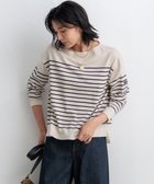 【23区/NIJYUSANKU】の【洗える】Armor-lux クロップドボーダー カットソー ベージュ×グレイッシュブルー|ID: prp329100004401411 ipo3291000000031984160