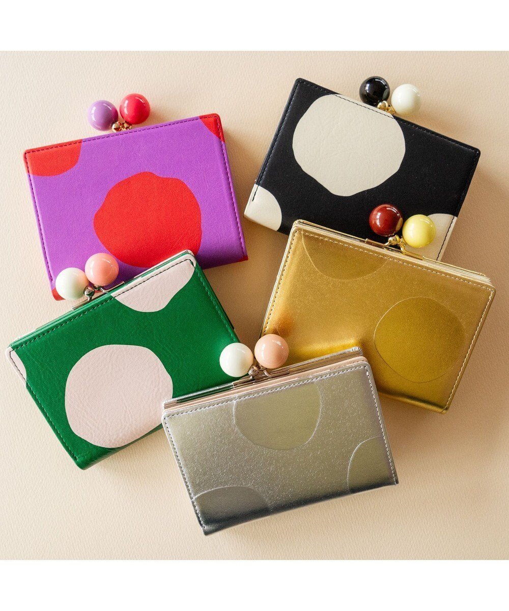 【ツモリチサト キャリー/tsumori chisato CARRY】のズームドット がま口 2つ折り財布 インテリア・キッズ・メンズ・レディースファッション・服の通販 founy(ファニー) 　ファッション　Fashion　レディースファッション　Fashion for Women　ミニ財布・二つ折り財布　Wallets & Card Cases　ドット　Polka Dot, Dot Pattern　ネコ　Cat, Feline Motif　手描き　Hand-Drawn, Illustrated　財布　Wallet, Purse　ゴールド|ID: prp329100004401435 ipo3291000000032733405