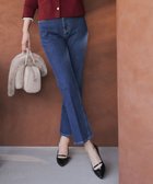 【エニィ スィス/any SiS】の【美Denimシリーズ】センタープレスセミフレア デニム インディゴ|ID: prp329100004401864 ipo3291000000034724973