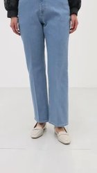 【エニィ スィス/any SiS】の【美Denimシリーズ】センタープレスセミフレア デニム ブリーチインディゴ|ID: prp329100004401864 ipo3291000000034911355