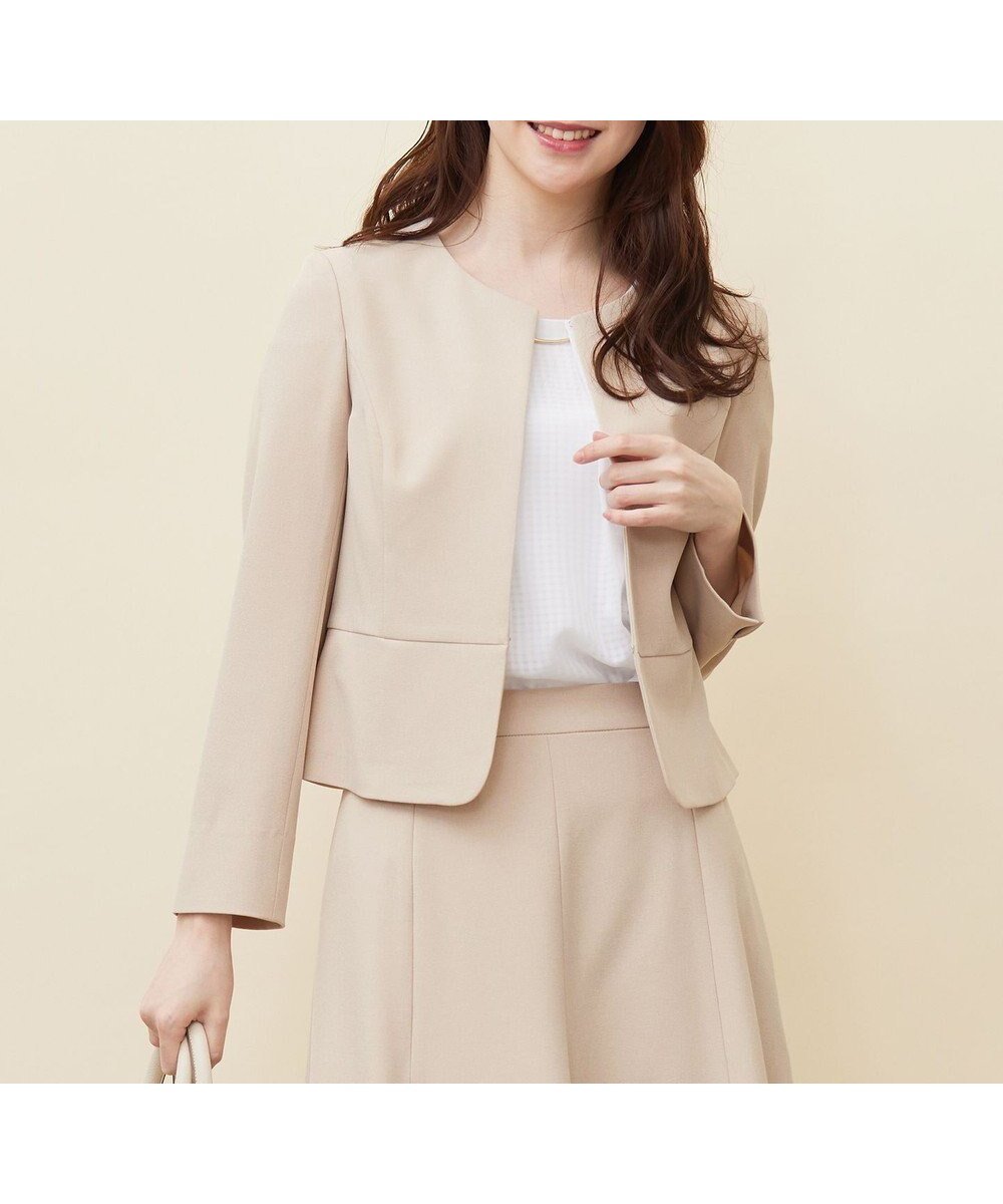 【エニィ スィス/any SiS】の【UVカット / 接触冷感 / 吸水速乾】スマートビューティストレッチ ショートノーカラージャケット インテリア・キッズ・メンズ・レディースファッション・服の通販 founy(ファニー) ファッション Fashion レディースファッション Fashion for Women アウター Coat / Outerwear Collection レディースジャケット・軽アウター Jackets ノーカラージャケット / シンプル上品コーデ Collarless Jackets 春 Spring 吸水 Absorbent, Quick-Dry ショート Short, Short Length ジャケット Jacket, Outerwear ストレッチ Stretch, Stretchy Fabric スマート Smart, Elegant タイトスカート Pencil Skirt, Tight Skirt バランス Balance, Style Balance フレア Flare, Flared ペプラム Peplum, Flared Hem S/S・春夏 SS, Spring/Summer, Warm Season おすすめ Recommended / Our Picks 夏 Summer ライトベージュ|ID: prp329100004402161 ipo3291000000034398465