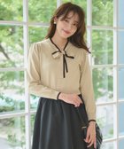 【フェルゥ/Feroux】の【洗える】ニットドッキング ボウタイワンピース ベージュ系|ID: prp329100004402167 ipo3291000000034757182