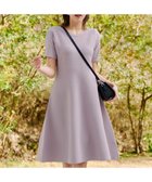 【ティアクラッセ/Tiaclasse】の【洗える】クルーネック半袖ニットフレアワンピース ラベンダー|ID: prp329100004402278 ipo3291000000033409853