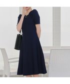 【ティアクラッセ/Tiaclasse】の【洗える】クルーネック半袖ニットフレアワンピース ネイビー|ID: prp329100004402278 ipo3291000000033409855