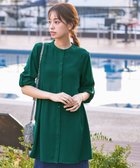 【ティアクラッセ/Tiaclasse】の【新色追加・洗える】バンドカラーシャツチュニックブラウス グリーン|ID: prp329100004402340 ipo3291000000030759603