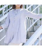 【ティアクラッセ/Tiaclasse】のバンドカラーシャツチュニックブラウス オフホワイトストライプ|ID: prp329100004402340 ipo3291000000035600923