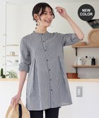 【ティアクラッセ/Tiaclasse】のバンドカラーシャツチュニックブラウス ブラックチェック|ID: prp329100004402340 ipo3291000000035600927