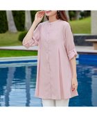 【ティアクラッセ/Tiaclasse】のバンドカラーシャツチュニックブラウス ピンク|ID: prp329100004402340 ipo3291000000035600930