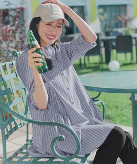 【ティアクラッセ/Tiaclasse】の【新色追加】バンドカラーシャツチュニックブラウス 人気、トレンドファッション・服の通販 founy(ファニー) ファッション Fashion レディースファッション Fashion for Women トップス・カットソー Cut & Sew Tops シャツ・ブラウス・オフィスカジュアル Elegant Blouses & Button-Ups アクセサリー Fashion Accessories ウォッシャブル Machine Washable 春 Spring 洗える Machine Washable 秋 Autumn カーディガン Cardigan, Knitwear シャンブレー Chambray, Denim-Like Fabric シンプル Simple, Minimal ストライプ Stripe, Striped Pattern チュニック Tunic, Long Top 長袖 Long Sleeve, Full Sleeve フレア Flare, Flared フロント Front, Front Design ポケット Pocket, Pocket Detail ロング Long, Long-Length ロールアップ Roll-Up, Cuffed Hem S/S・春夏 SS, Spring/Summer, Warm Season 再入荷 Restock / Back in Stock 夏 Summer エレガント 上品 Elegant 新作・新入荷 New Arrivals / New In |ID:prp329100004402340