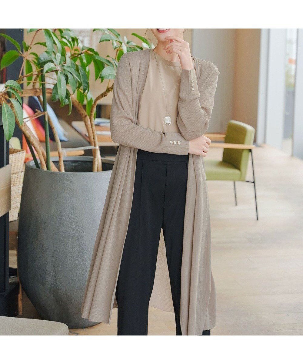【ティアクラッセ/Tiaclasse】の【洗える】ボタン付きロングリブカーディガン 人気、トレンドファッション・服の通販 founy(ファニー) 　ファッション　Fashion　レディースファッション　Fashion for Women　トップス・カットソー　Cut & Sew Tops　カーディガン・羽織り　Layered Style Cardigans　ウォッシャブル　Machine Washable　エレガント 上品　Elegant　春　Spring　洗える　Machine Washable　秋　Autumn　カーディガン　Cardigan, Knitwear　サマー　Summer, Summer Style　スリット　Slit, Slit Detail　ビジュー　Bijou, Jewel-like Accent　ポケット　Pocket, Pocket Detail　ロング　Long, Long-Length　S/S・春夏　SS, Spring/Summer, Warm Season　おすすめ　Recommended / Our Picks　夏　Summer　ビジネス 仕事 通勤　Business / Work / Commuting　 other-1|ID: prp329100004402354 ipo3291000000034271452
