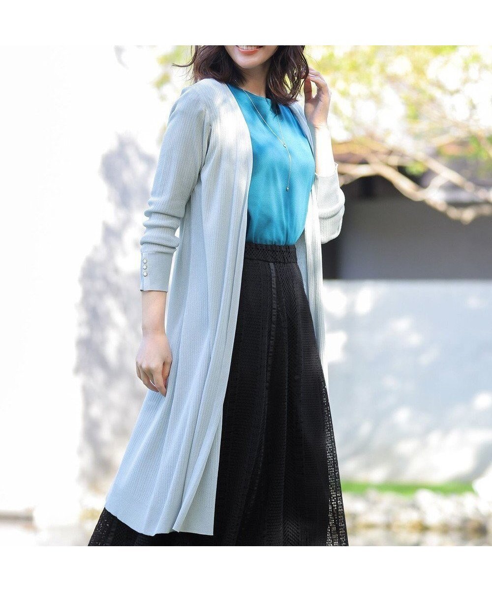 【ティアクラッセ/Tiaclasse】の【洗える】ボタン付きロングリブカーディガン インテリア・キッズ・メンズ・レディースファッション・服の通販 founy(ファニー) 　ファッション　Fashion　レディースファッション　Fashion for Women　トップス・カットソー　Cut & Sew Tops　カーディガン・羽織り　Layered Style Cardigans　ウォッシャブル　Machine Washable　エレガント 上品　Elegant　春　Spring　洗える　Machine Washable　秋　Autumn　カーディガン　Cardigan, Knitwear　サマー　Summer, Summer Style　スリット　Slit, Slit Detail　ビジュー　Bijou, Jewel-like Accent　ポケット　Pocket, Pocket Detail　ロング　Long, Long-Length　S/S・春夏　SS, Spring/Summer, Warm Season　おすすめ　Recommended / Our Picks　夏　Summer　ビジネス 仕事 通勤　Business / Work / Commuting　グレー|ID: prp329100004402354 ipo3291000000034271462