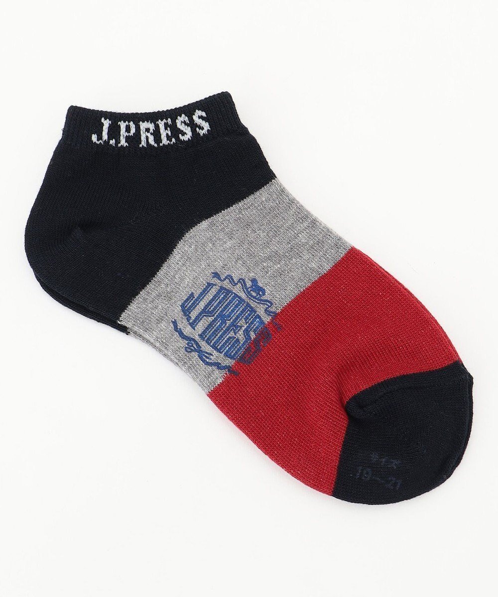 【ジェイ プレス/J.PRESS / KIDS】の【19-26cm】ボーダーソックス インテリア・キッズ・メンズ・レディースファッション・服の通販 founy(ファニー) 　ファッション　Fashion　キッズファッション　KIDS　くるぶし　Ankle　ソックス　Socks　ボーダー　Border　ワンポイント　One Point　ネイビー系|ID: prp329100004403590 ipo3291000000031647733