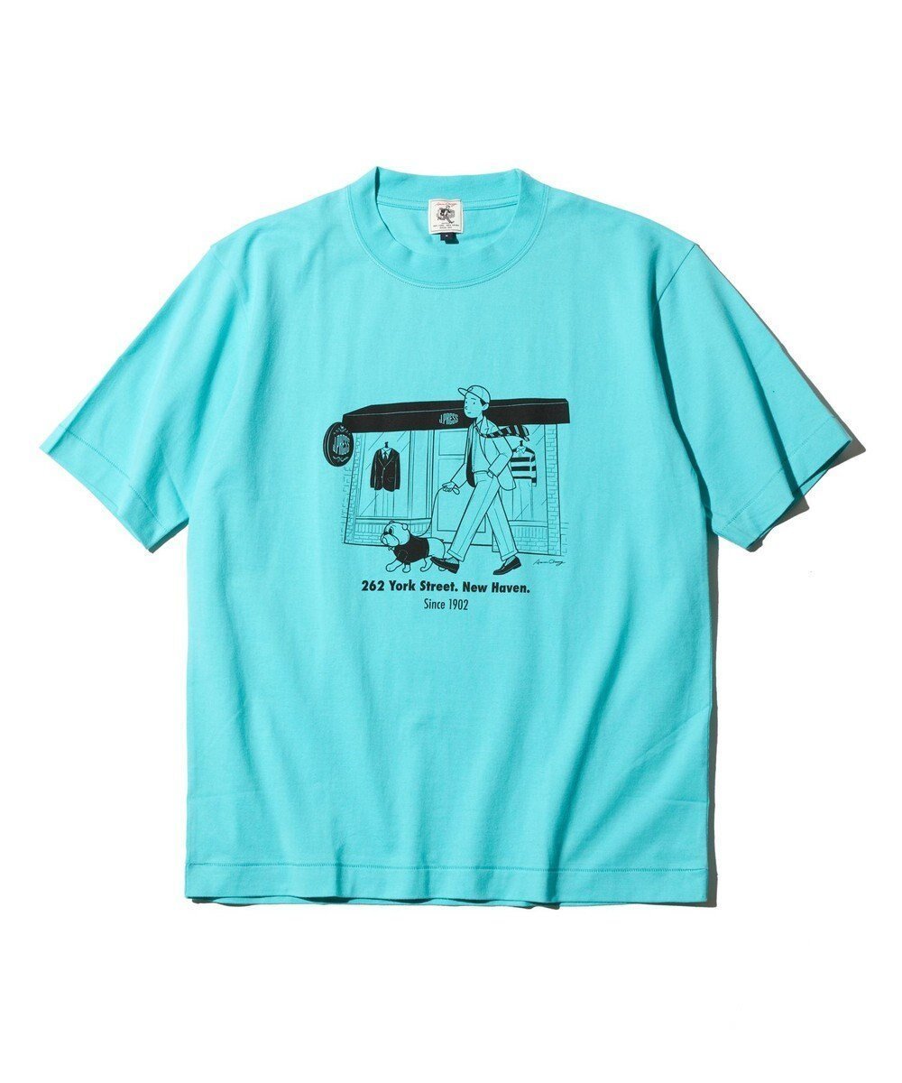 【ジェイ プレス/J.PRESS / MEN】の【AaronChang】【UNISEX】クルーネックTシャツ インテリア・キッズ・メンズ・レディースファッション・服の通販 founy(ファニー) 　ファッション　Fashion　レディースファッション　Fashion for Women　トップス・カットソー　Cut & Sew Tops　シャツ・ブラウス・オフィスカジュアル　Elegant Blouses & Button-Ups　ロングTシャツ・Tシャツ　Longline T-Shirts & Tees　カットソー・ベーシックTシャツ　Cut-and-Sewn Tops / Stretch Tees & Basics　アイビー　Ivy Pattern　アメリカン　American Style　イラスト　Illustration　春　Spring　カットソー　Cut and Sewn Top　コラボ　Collaboration, Collab　コレクション　Collection, Seasonal Line　スーピマ　Supima, Premium Cotton　雑誌　Magazine, Fashion Magazine　プリント　Print, Printed Pattern　ユニセックス　Unisex, Genderless　S/S・春夏　SS, Spring/Summer, Warm Season　夏　Summer　ターコイズブルー系|ID: prp329100004403609 ipo3291000000032220656
