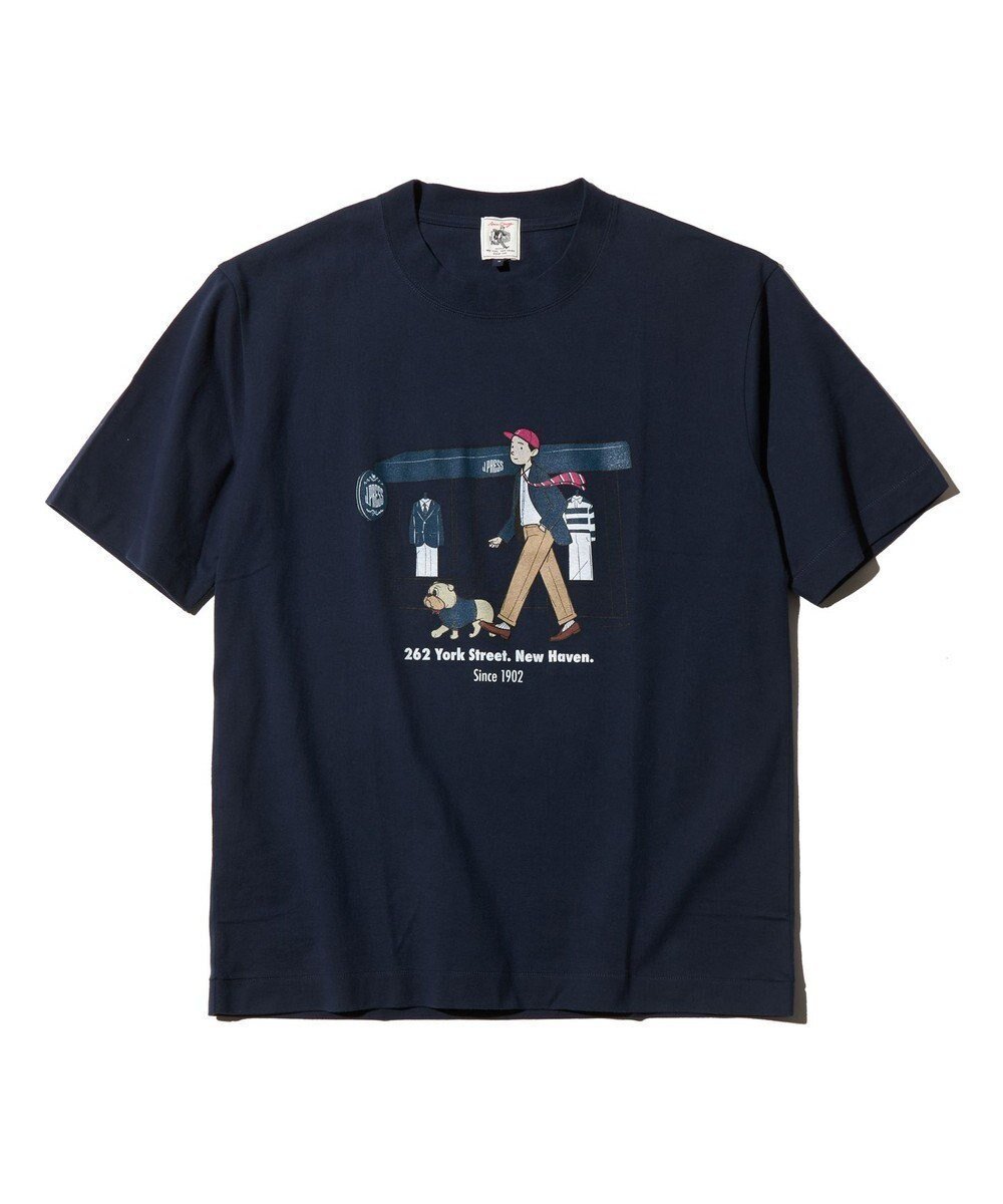 【ジェイ プレス/J.PRESS / MEN】の【AaronChang】【UNISEX】クルーネックTシャツ インテリア・キッズ・メンズ・レディースファッション・服の通販 founy(ファニー) 　ファッション　Fashion　レディースファッション　Fashion for Women　トップス・カットソー　Cut & Sew Tops　シャツ・ブラウス・オフィスカジュアル　Elegant Blouses & Button-Ups　ロングTシャツ・Tシャツ　Longline T-Shirts & Tees　カットソー・ベーシックTシャツ　Cut-and-Sewn Tops / Stretch Tees & Basics　アイビー　Ivy Pattern　アメリカン　American Style　イラスト　Illustration　春　Spring　カットソー　Cut and Sewn Top　コラボ　Collaboration, Collab　コレクション　Collection, Seasonal Line　スーピマ　Supima, Premium Cotton　雑誌　Magazine, Fashion Magazine　プリント　Print, Printed Pattern　ユニセックス　Unisex, Genderless　S/S・春夏　SS, Spring/Summer, Warm Season　夏　Summer　ネイビー系|ID: prp329100004403609 ipo3291000000032220662
