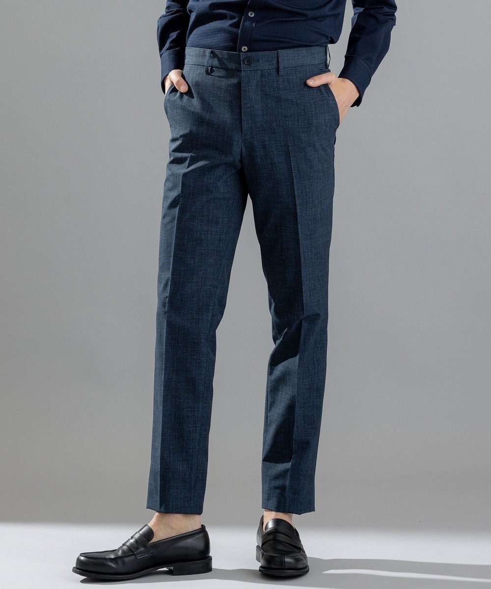 【ジョゼフ オム/JOSEPH HOMME / MEN】のクールドッツストレッチ / CITY インテリア・キッズ・メンズ・レディースファッション・服の通販 founy(ファニー) 　ファッション　Fashion　メンズファッション　Fashion for Men　ボトムス　Bottoms　春　Spring　洗える　Machine Washable　ストレッチ　Stretch, Stretchy Fabric　スポーツ　Sports, Activewear　スラックス　Slacks, Dress Pants　雑誌　Magazine, Fashion Magazine　テーパード　Tapered, Tapered Pants　ファブリック　Fabric, Textile　フラップ　Flap, Flap Pocket　プリント　Print, Printed Pattern　ポケット　Pocket, Pocket Detail　S/S・春夏　SS, Spring/Summer, Warm Season　夏　Summer　ビジネス 仕事 通勤　Business / Work / Commuting　ダルブルー系|ID: prp329100004403618 ipo3291000000033395247