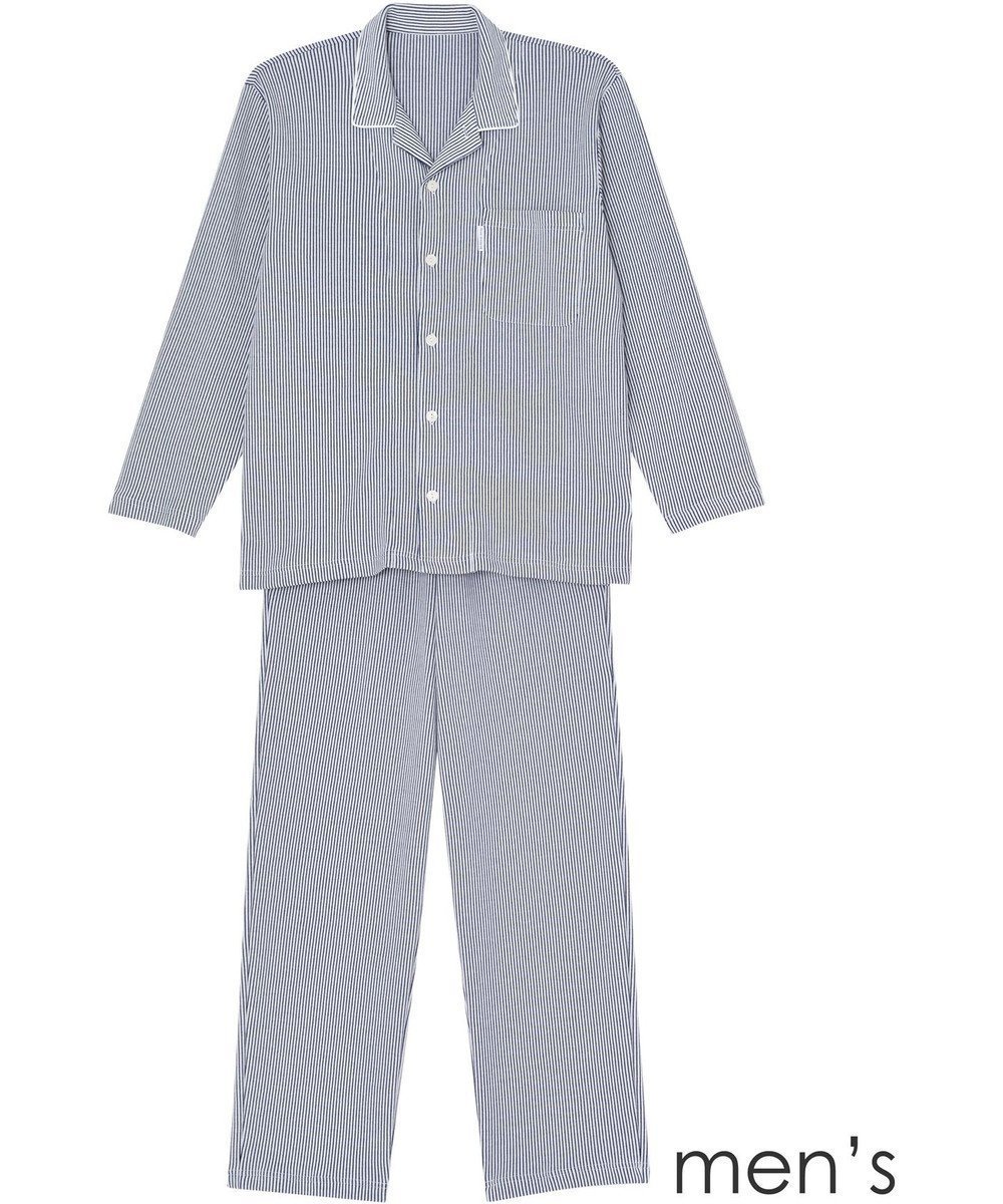 【ワコール 睡眠科学/wacoal suimin / MEN】の【ふわごころ(R)メンズパジャマ】 長袖・長ズボン しっとりなめらか ふわふわ触感 睡眠科学/ワコール YGW007 インテリア・キッズ・メンズ・レディースファッション・服の通販 founy(ファニー) 　ファッション　Fashion　メンズファッション　MEN　インド　India　なめらか　Smooth　長袖　Long Sleeve　パジャマ　Pajamas　メンズ　Mens　ロング　Long　コン|ID: prp329100004403627 ipo3291000000031950746