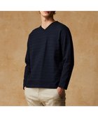 【ジョセフ アブード/JOSEPH ABBOUD / MEN】の【オーガニックコットン使用・日本素材・日本縫製】 オーガニックヘリンボ-ンリンクス Vネック Tシャツ ネイビー系|ID: prp329100004403646 ipo3291000000032087268