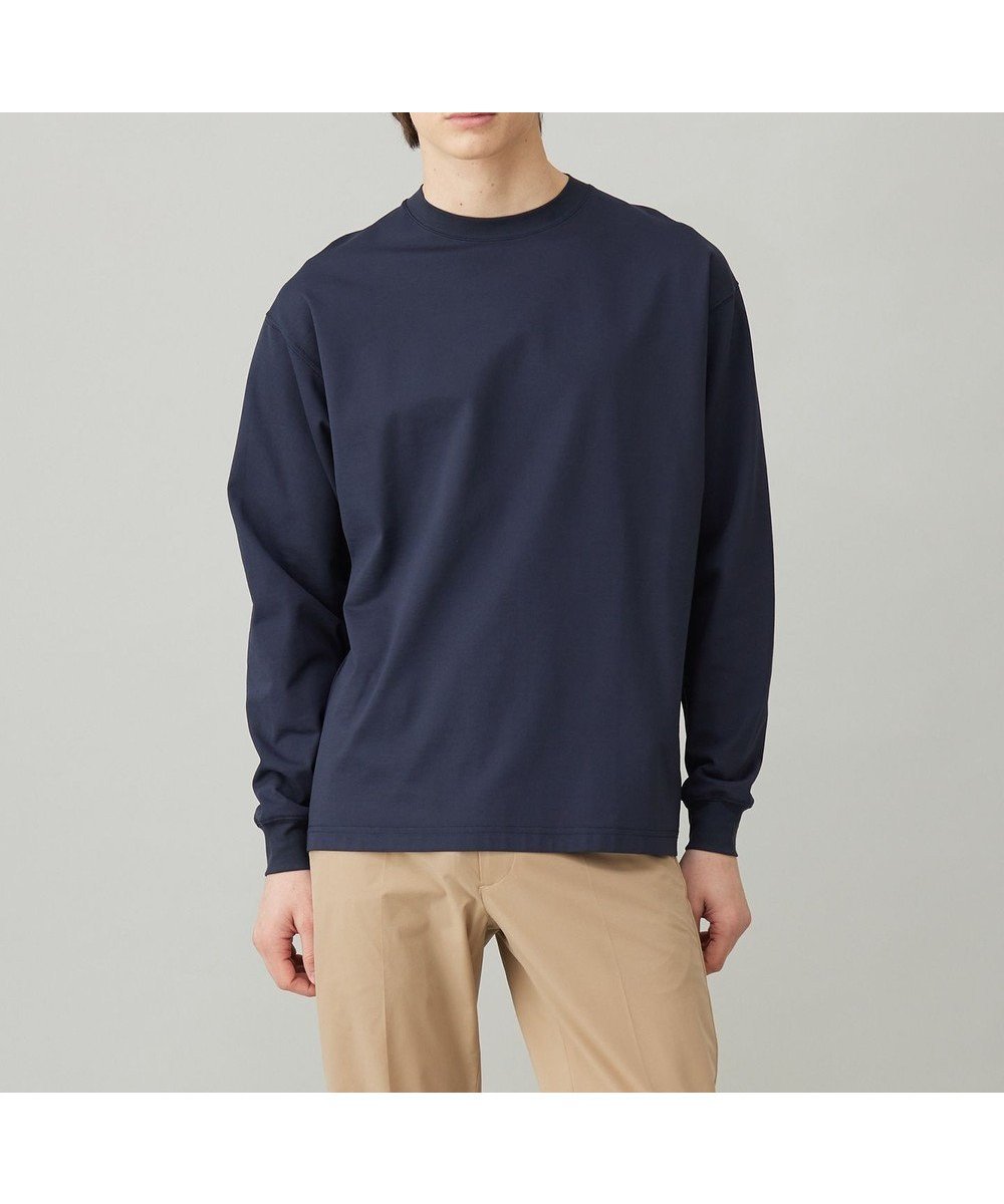 【アンフィーロ/UNFILO / MEN】の【OCEANS web / YouTube 掲載】スマート ストレッチ ロングスリーブTEE インテリア・キッズ・メンズ・レディースファッション・服の通販 founy(ファニー) 　ファッション　Fashion　メンズファッション　Fashion for Men　トップス・カットソー　Cut & Sew Tops　メンズシャツ　Shirts　インナー　Innerwear　春　Spring　カットソー　Cut and Sewn Top　シルケット　Silket, Silky Cotton　ジャケット　Jacket, Outerwear　ストレッチ　Stretch, Stretchy Fabric　スマート　Smart, Elegant　スリーブ　Sleeve, Long Sleeve / Short Sleeve　雑誌　Magazine, Fashion Magazine　ロング　Long, Long-Length　楽ちん　Easy Fit, Comfortable　ワイド　Wide, Wide Fit　S/S・春夏　SS, Spring/Summer, Warm Season　夏　Summer　エレガント 上品　Elegant　ビジネス 仕事 通勤　Business / Work / Commuting　ネイビー|ID: prp329100004403653 ipo3291000000033408784