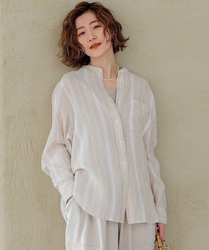 【23区/NIJYUSANKU】の【洗える】LIBECO バンドカラー シャツ インテリア・キッズ・メンズ・レディースファッション・服の通販 founy(ファニー) https://founy.com/ ファッション Fashion レディースファッション WOMEN トップス・カットソー Tops/Tshirt シャツ/ブラウス Shirts/Blouses オレンジ Orange 春 Spring 洗える Washable カーディガン Cardigan ショルダー Shoulder ストライプ Stripe ドロップ Drop フレア Flare ベーシック Basic 無地 Plain Color リネン Linen ロング Long S/S・春夏 Ss・Spring/Summer 再入荷 Restock/Back In Stock/Re Arrival 夏 Summer 2024年 2024 2024春夏・S/S Ss,Spring/Summer,2024 |ID: prp329100004403959 ipo3291000000031966941