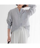 【23区/NIJYUSANKU】の【洗える】LIBECO バンドカラー シャツ カーキストライプ|ID: prp329100004403959 ipo3291000000031966945