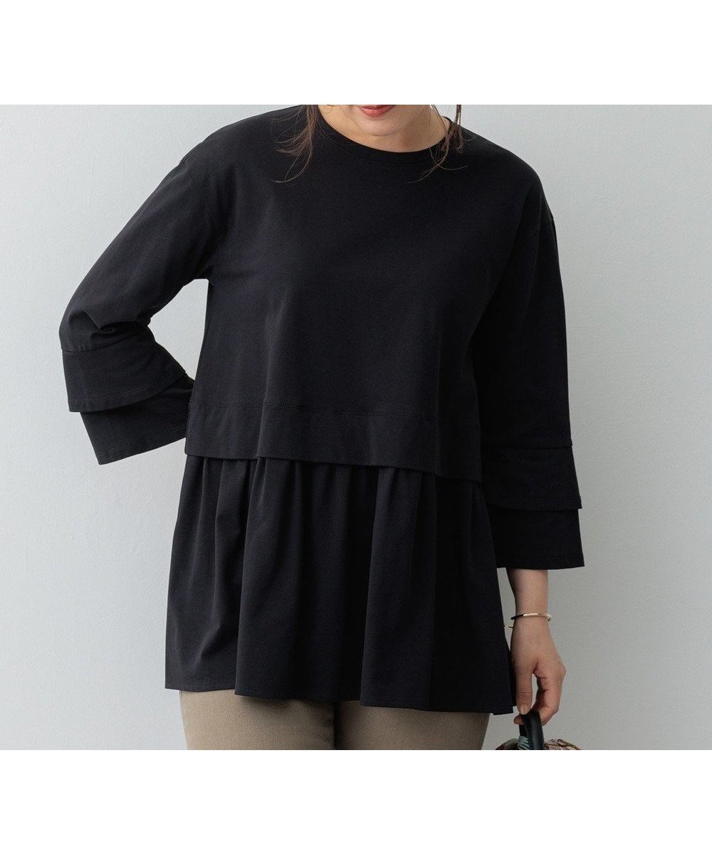 【23区/NIJYUSANKU】の【SLOW/好評につき新色追加】エフォートレス デザインTシャツ インテリア・キッズ・メンズ・レディースファッション・服の通販 founy(ファニー) 　ファッション　Fashion　レディースファッション　WOMEN　トップス・カットソー　Tops/Tshirt　シャツ/ブラウス　Shirts/Blouses　ロング / Tシャツ　T-Shirts　カットソー　Cut and Sewn　春　Spring　カットソー　Cut And Sew　カーゴパンツ　Cargo Pants　スリット　Slit　デニム　Denim　定番　Standard　ベーシック　Basic　S/S・春夏　Ss・Spring/Summer　再入荷　Restock/Back In Stock/Re Arrival　おすすめ　Recommend　夏　Summer　2024年　2024　2024春夏・S/S　Ss,Spring/Summer,2024　ブラック系|ID: prp329100004404416 ipo3291000000031963745