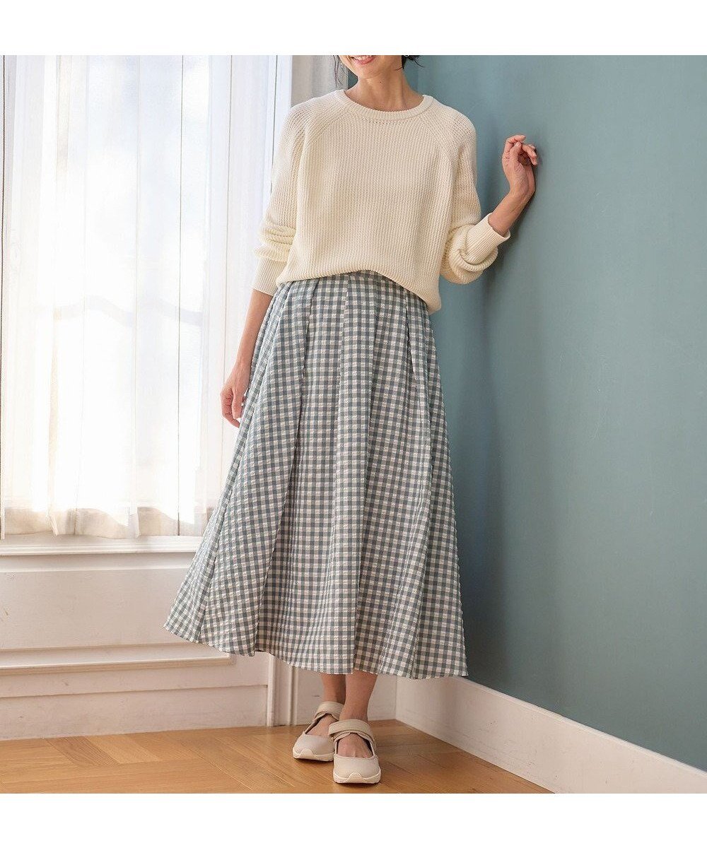 【エニー/ANY】の【ウエストゴム】ギンガムフレアスカート インテリア・キッズ・メンズ・レディースファッション・服の通販 founy(ファニー) 　ファッション　Fashion　レディースファッション　Fashion for Women　スカート　Skirts　Aライン・フレアスカート　A-Line & Flared Skirts　ギンガム　Gingham, Gingham Fabric　シンプル　Simple, Minimal　チェック　Check, Plaid, Tartan　トレンド　Trend, Trending Now　バランス　Balance, Style Balance　夏　Summer　春　Spring　S/S・春夏　SS, Spring/Summer, Warm Season　グリーンギンガム|ID: prp329100004405141 ipo3291000000034286122