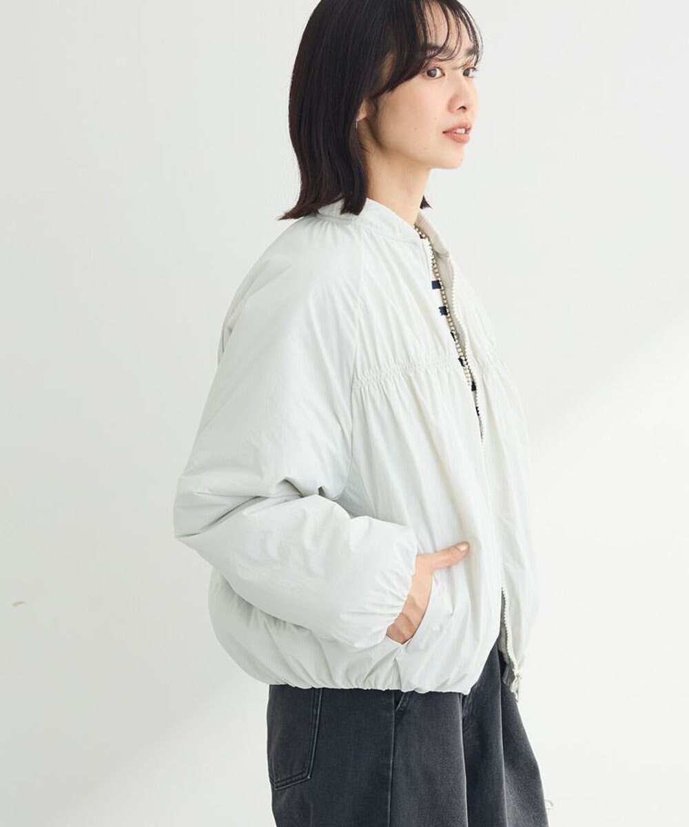 【グリーンパークス/Green Parks】の中綿シャーリングブルゾン インテリア・キッズ・メンズ・レディースファッション・服の通販 founy(ファニー) 　ファッション　Fashion　レディースファッション　WOMEN　アウター　Coat Outerwear　ジャケット　Jackets　ブルゾン　Blouson/Jackets　おすすめ　Recommend　ギャザー　Gather　コンパクト　Compact　シャーリング　Shirring　ジャケット　Jacket　フォルム　Form　フロント　Front　ブルゾン　Blouson　ボトム　Bottom　ポケット　Pocket　今季　This Season　夏　Summer　春　Spring　S/S・春夏　Ss・Spring/Summer　Sax|ID: prp329100004405164 ipo3291000000031982092