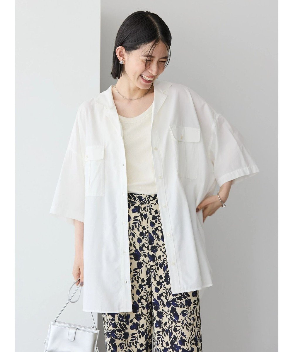 【アメリカンホリック/AMERICAN HOLIC】の接触冷感+UVカットWポケットBIGシャツチュニック インテリア・キッズ・メンズ・レディースファッション・服の通販 founy(ファニー) 　ファッション　Fashion　レディースファッション　Fashion for Women　ワンピース　Dresses　チュニック　Tunic Tops & Dresses　おすすめ　Recommended / Our Picks　ダウン　Down, Puffer　ダブル　Double, Double-Breasted　チュニック　Tunic, Long Top　ビッグ　Big, Oversized　ポケット　Pocket, Pocket Detail　A/W・秋冬　Autumn/Winter　Off White|ID: prp329100004405341 ipo3291000000032514856