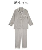 【ワコール 睡眠科学/wacoal suimin】の【パジャマ】 長袖・長ズボン シルクサテン 吸放湿性 睡眠科学/ワコール YDX582 人気、トレンドファッション・服の通販 founy(ファニー) ファッション Fashion レディースファッション Fashion for Women トップス・カットソー Cut & Sew Tops サテン Satin, Glossy Fabric シルク Silk, 100% Silk 長袖 Long Sleeve, Full Sleeve パジャマ Pajamas, Sleepwear パターン Pattern, Design Print メンズ Men's, Menswear ロング Long, Long-Length thumbnail グレー|ID: prp329100004406295 ipo3291000000033400280
