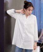 【ティアクラッセ/Tiaclasse】の【洗える】クレリックシャツチュニックブラウス オフホワイト×サックス|ID: prp329100004406413 ipo3291000000030912350