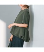 【23区/NIJYUSANKU】の【洗える】コットンポンチコンビジャージー ペプラム カットソー カーキ系|ID: prp329100004406627 ipo3291000000031963201